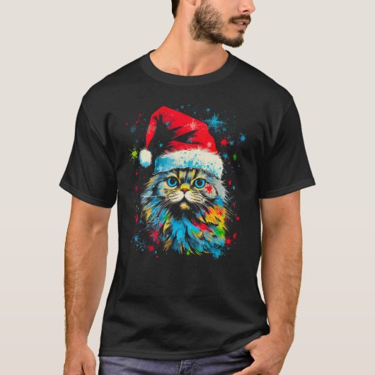 Persian Cat Christmas T-shirt (Voorkant)