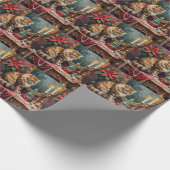Persian Cat Christmas Velvet Vanity Holiday Cadeaupapier (Hoek)