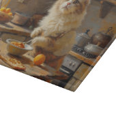 Persian Cat Cooking in Kitchen Snijplank (Hoek)