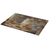 Persian Cat Cooking in Kitchen Snijplank (Hoek)