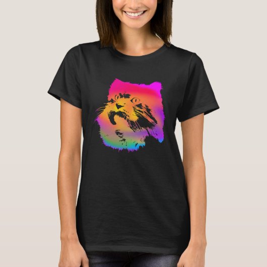 Persian Cat Cute Rainbow Cats Graphic Kitten T-shirt (Voorkant)