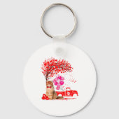 Persian Cat Heart Tree Valentines Day  Sleutelhanger (Voorkant)