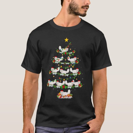 Persian Cat Lights Xmas Tree   Persian Cat Christm T-shirt (Voorkant)
