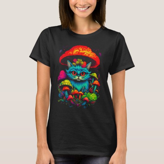Persian Cat Mushroom T-shirt (Voorkant)