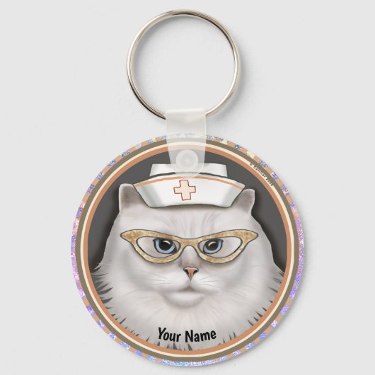 Persian Cat Nurse sleutelhanger (Voorkant)