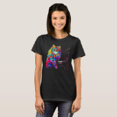 Persian Cat Piano T-shirt (Voorkant volledig)