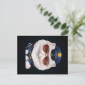 Persian Cat Police Officer Aankondigingskaart (Staand voorkant)