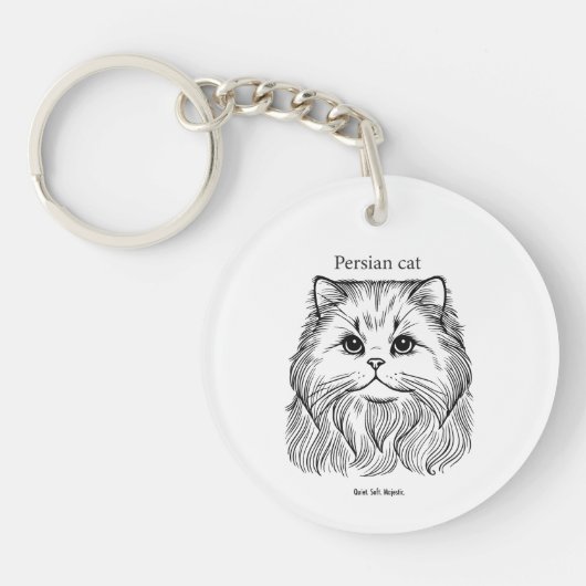 Persian Cat Portrait Sleutelhanger (Voorkant)