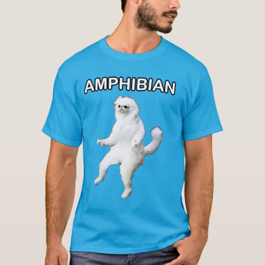 Persian Cat Room Guardian Amfibian Meme Shirt (Voorkant)