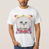 Persian Cat Roses T-shirt (Voorkant)