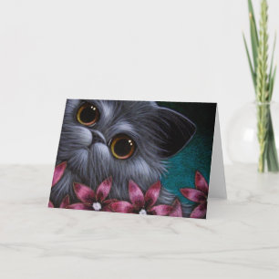 PERSIAN CAT - ROZE BLOEMEN PASSEN KAART AAN