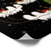 Persian Cat Santa Sleigh Flying Funny Magical Chri Poster (Hoek)