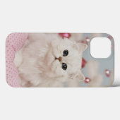 Persian cat sitting on pink pillow Case-Mate iPhone case (Achterkant (horizontaal))