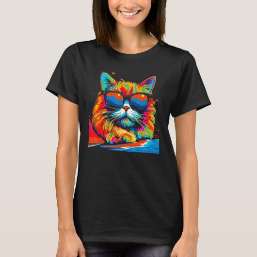 Persian Cat Summer Party T-shirt (Voorkant)
