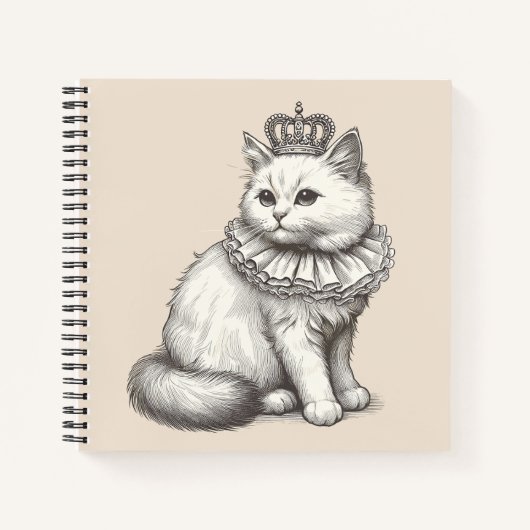 Persian Cat Wearing Crown Royal  Notitieboek (Voorkant)