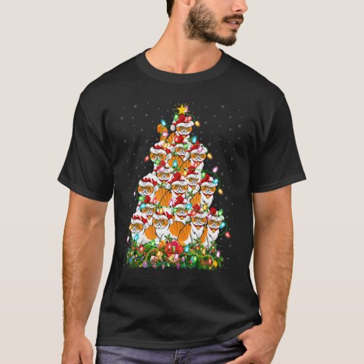 Persian Cat   Xmas Santa Persian Cat Christmas Tre T-shirt (Voorkant)