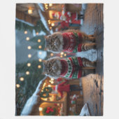 Persian Cats Christmas Snow Holiday Fleece Deken (Voorkant)