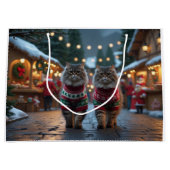 Persian Cats Christmas Snow Holiday Groot Cadeauzakje (Voorkant)