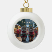 Persian Cats Christmas Snow Holiday Keramische Bal Ornament (Voorkant)