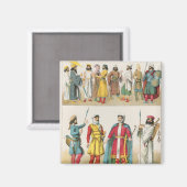 Persian Dress, van 'Trachten der Voelker', 1864 Magneet (Voorkant / Achterkant)