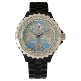 Persian elaborate tiled mural horloge