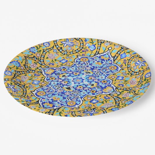 Persian elaborate tiled mural papieren bordje (Gekanteld)