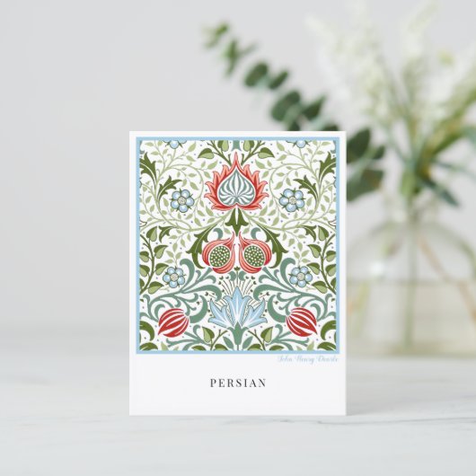 Persian Floral Pattern Henry Dearle Briefkaart (Staand voorkant)