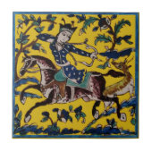 Persian Horseman Deer Hunter 19th Century Repro Tegeltje (Voorkant)