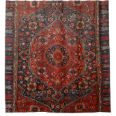 Persian Joshan Red Rusty Blue Douchegordijn (Voorkant)