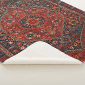Persian Joshan Red Rusty Blue Sherpa Deken (3/4)
