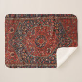 Persian Joshan Red Rusty Blue Sherpa Deken (Voorkant (horizontaal))