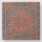 Persian Joshan Red Rusty Blue Stenen Onderzetter (Voorkant)