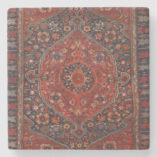 Persian Joshan Red Rusty Blue  Stenen Onderzetter (Voorkant)