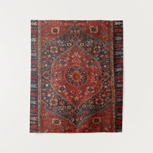 Persian Joshan Red Rusty Blue Wandkleed (Voorkant)