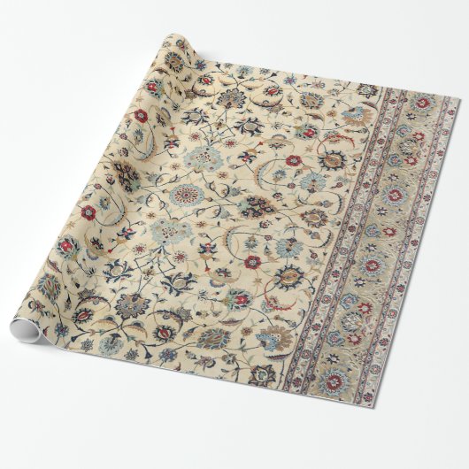 Persian Kashan Dusty Baby Blue Cadeaupapier (Uitgerold)