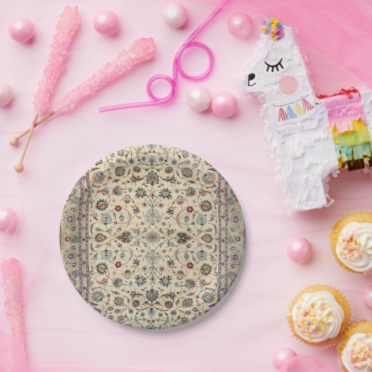 Persian Kashan Dusty Baby Blue  Papieren Bordje (Feest)