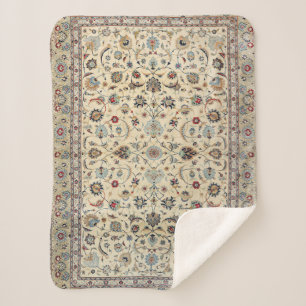 Persian Kashan Dusty Baby Blue  Sherpa Deken