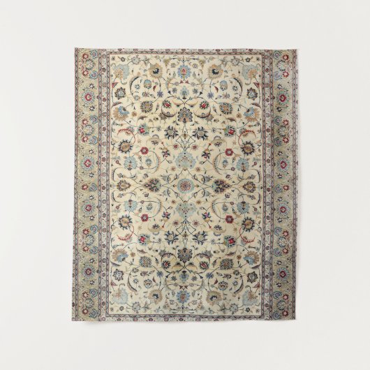 Persian Kashan Dusty Baby Blue  Wandkleed (Voorkant)