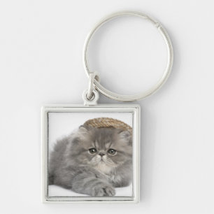 Persian Kitten (2 maanden oud) met stro Sleutelhanger