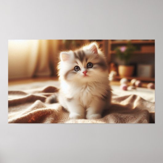 Persian Kitten Poster - Zacht Bont & Grote Ogen -  (Voorkant)