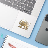 Persian Lion and Sun Sticker (Laptop met iPhone)