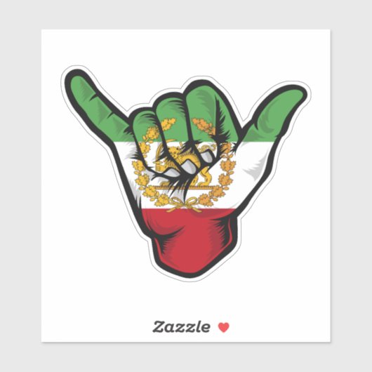 Persian Lion Shaka Hand Sticker (Vel)