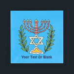 Persian Magen David Menorah Acryl Dienblad<br><div class="desc">Dit afbeelding is aangepast vanuit een antiek Perzische joodse tegel en bevat een menorah met een Magen David (Star of David),  die is opgezet door olijftakken. De onvolkomenheden van het oorspronkelijke,  met de hand geschilde afbeelding zijn bewaard. Voeg je eigen tekst bovenaan toe.</div>