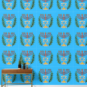 Persian Magen David Menorah Behang