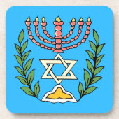 Persian Magen David Menorah Bier Onderzetter (Voorkant)