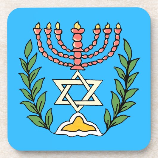 Persian Magen David Menorah Bier Onderzetter (Voorkant)