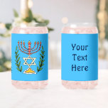 Persian Magen David Menorah Blikvorm Glas<br><div class="desc">Dit afbeelding is gebaseerd op een antiek Perzisch-joodse tegel en bevat een menora met een Magen David (davidster) omlijst door olijftakken. De onvolkomenheden van het originele,  met de hand beschilderde afbeelding zijn bewaard gebleven. Aanpassen door uw eigen tekst aan de achterkant toe te voegen.</div>