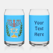 Persian Magen David Menorah Blikvorm Glas (Voorkant)