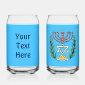 Persian Magen David Menorah Blikvorm Glas (Achterkant)