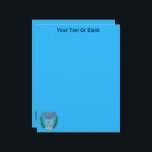 Persian Magen David Menorah Briefhoofd<br><div class="desc">Aangepast van een antiek Perzische joodse tegel en voorzien van een menora met een Magen David (Davidster) omlijst door olijftakken. De onvolkomenheden van het originele, handgeschilderde afbeelding zijn bewaard gebleven. Aanpassen door uw eigen tekst toe te voegen.</div>